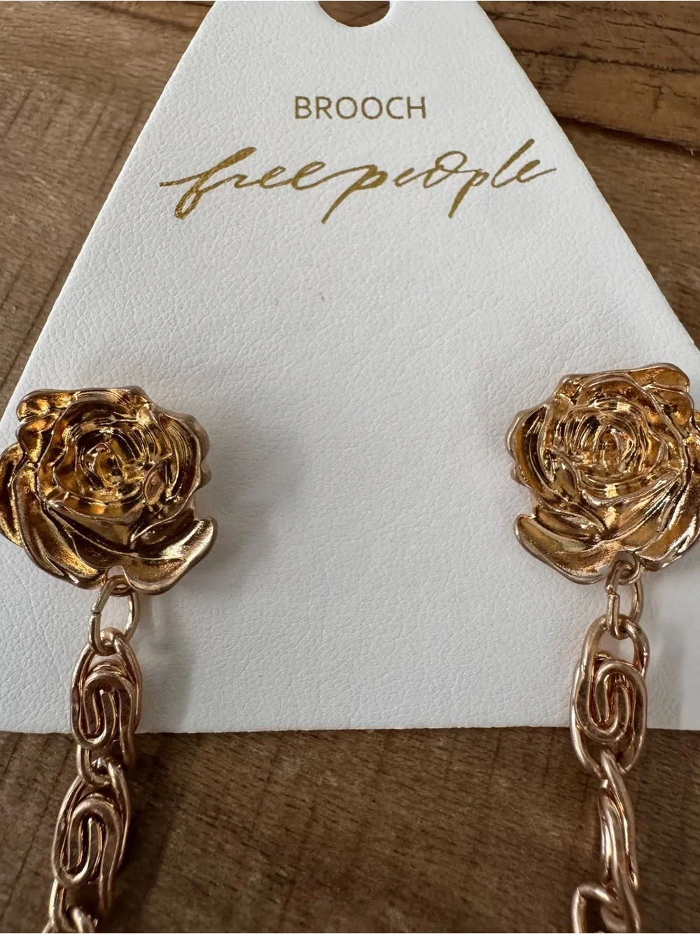 NEW Free People Gold Chancellor Star Pin Brooch Rose